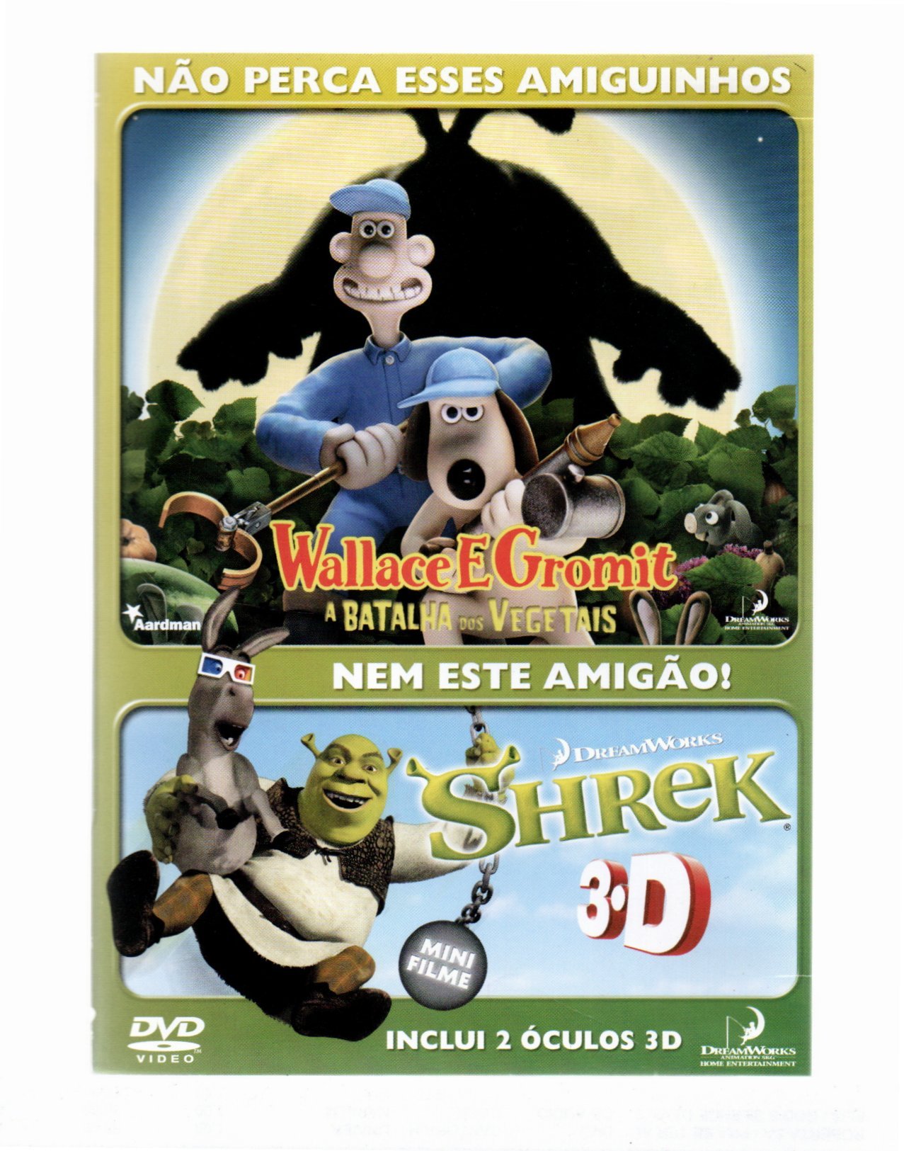 42a25b9caf66cfa4933d446003e786d5.jpg Dvd Duplo Wallace E Gromit & Shrek 3d - Imagem 1