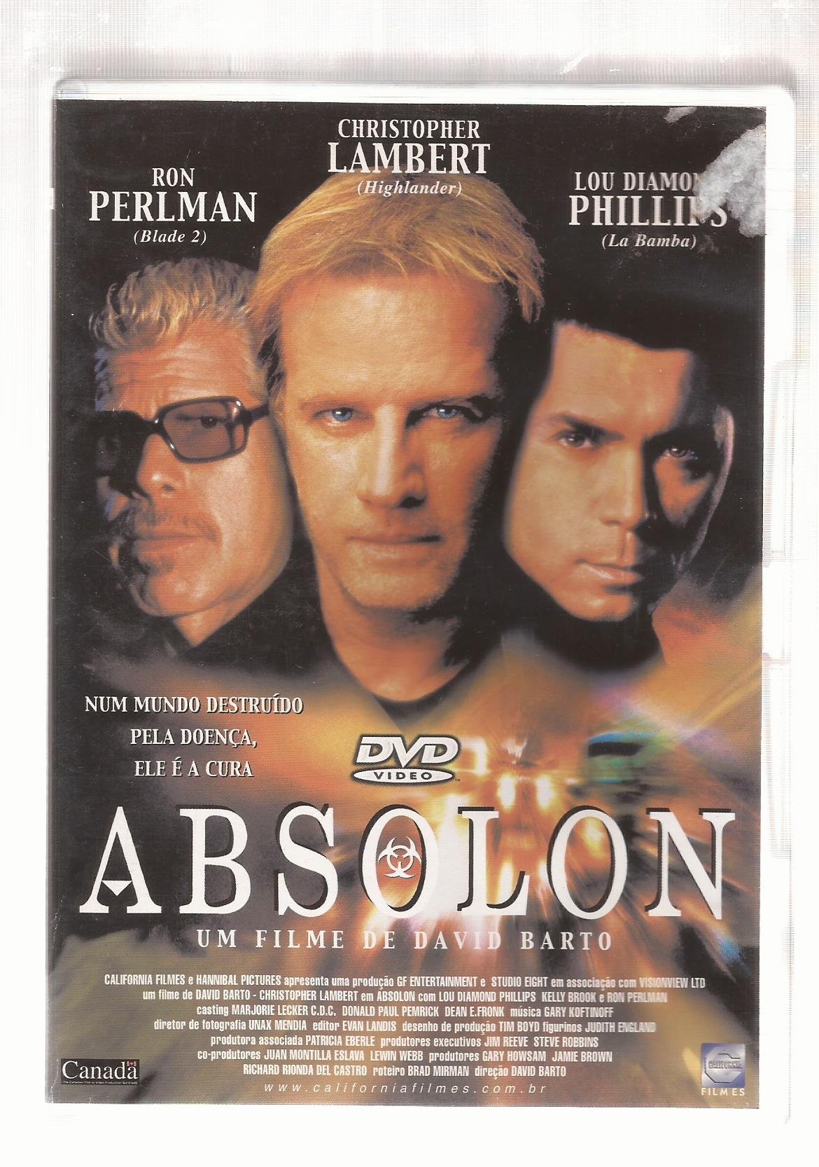 52b1f8071f4ed36c38f6ea79d10ac3b7.jpg DVD ABSOLON : CHRISTOPHER LAMBERT/RON PERLMA - Imagem 1