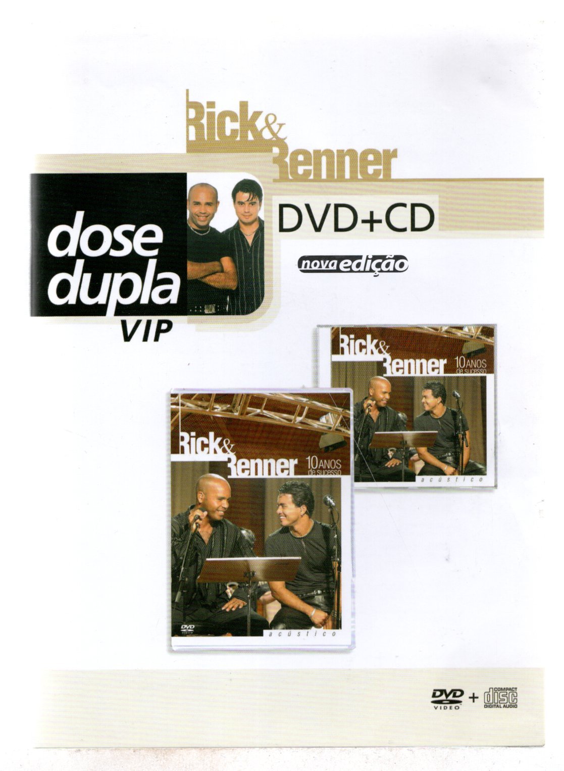 47dbeb7ef40c1cf47a44e1a63ee8ef9e.jpg Dvd + Cd Rick & Renner - Dose Dupla Vip - Imagem 1