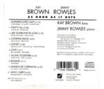 CD Ray Brown e Jimmy Rowles - As good as it gets IMPORTADO - Imagem 2